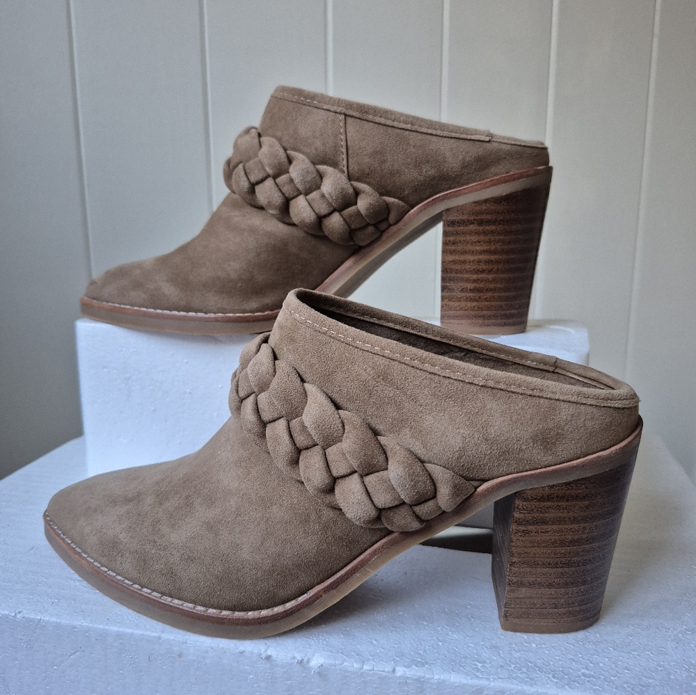 Dolce Vita Serla Leather Braided Heeled Mules size 7
